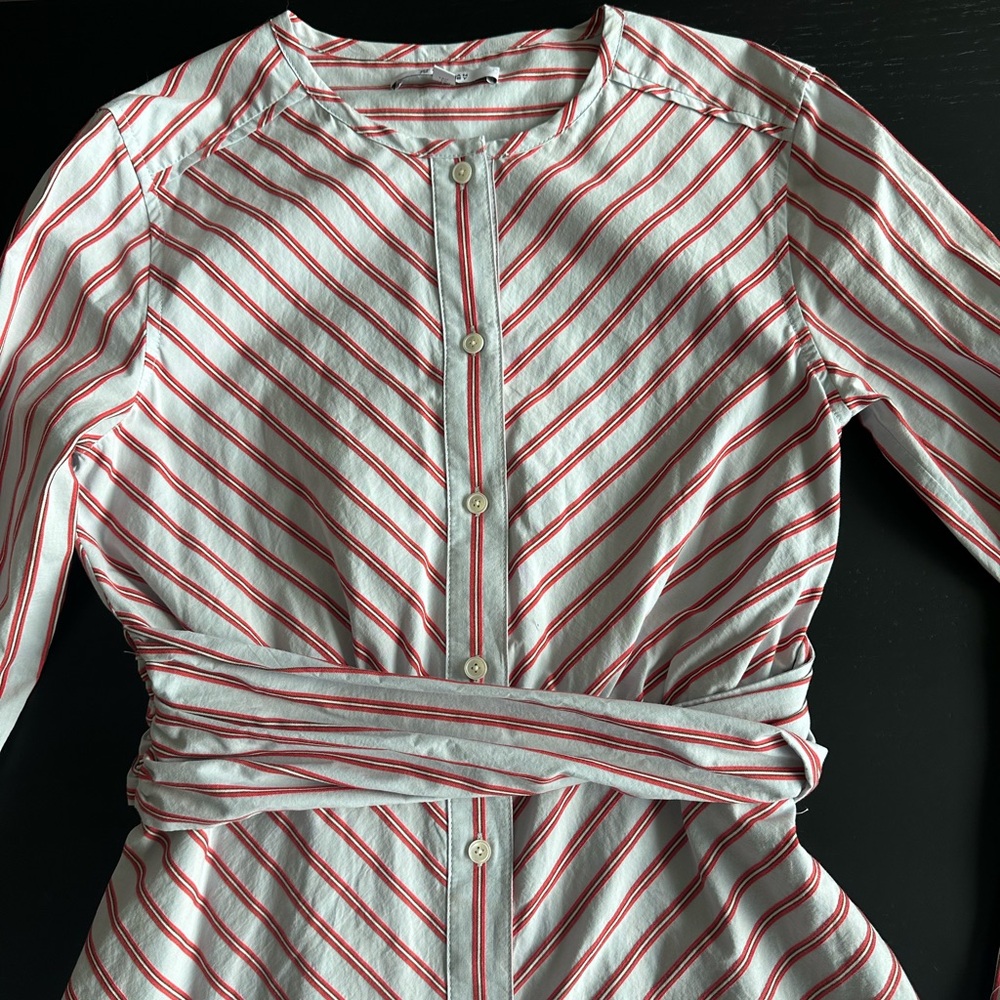 10 Crosby Derek Lam Pink and White Raglan Sleeve Dress